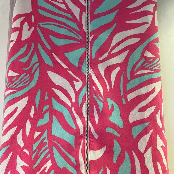 Lilly Pulitzer Sabrina Shift Dress in Papaya Playa Print - Palm Leaf & Flamingo - Picture 2 of 10